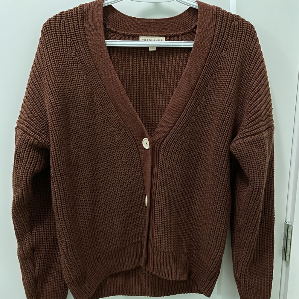Tradlands Brown Cardigan Sweater